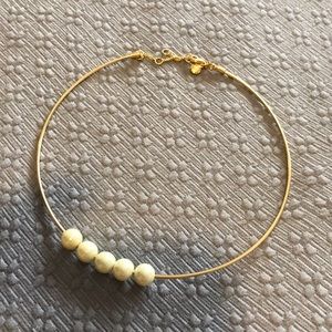 J. Crew Gold and Pearl Necklace